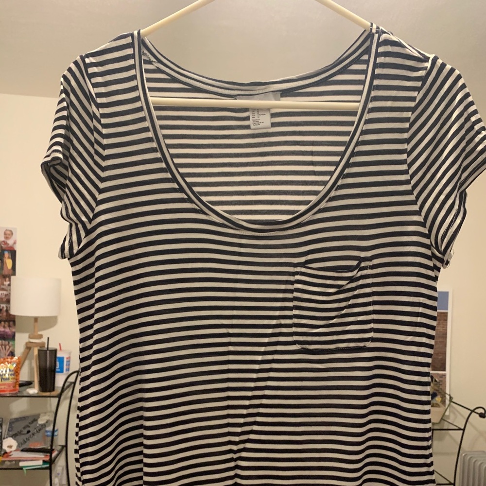 black and white striped shirt